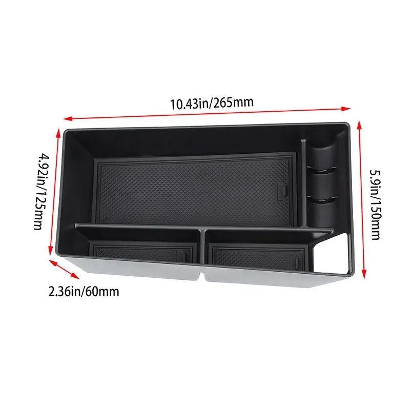 For Ford Mustang Mach-E 2021-22 Black Car Central Armrest Storage Box Center Console Organizer Holder Containers Car Accessories