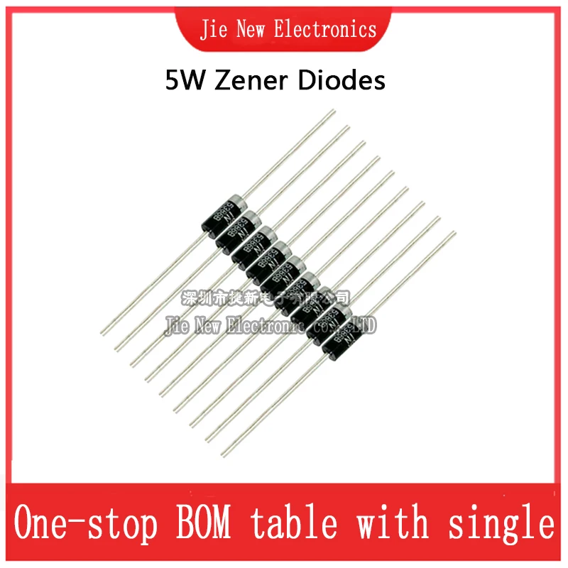 20PCS 5W Zener Diodes CASE17 1N5333B 1N5334B 1N5335B 1N5336B 1N5337B 1N5338B 1N5339B 1N5340B 1N5341B 1N5342B 1N5343B 1N5344B
