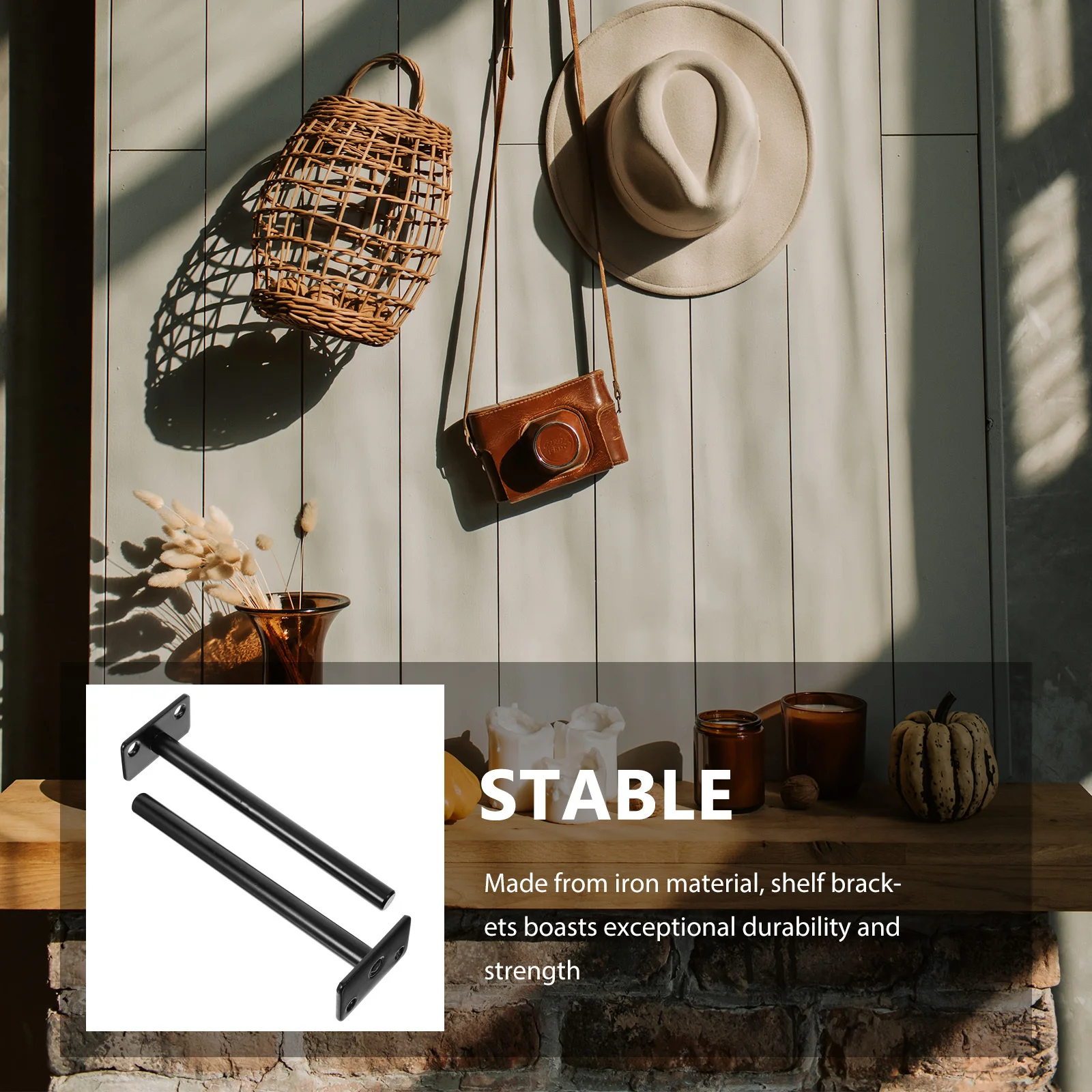 

2Pcs Layer Board Support Brackets Strong Metal Floating Shelf Brackets Space Saving Wall Mounted Shelf Mounting Hardware