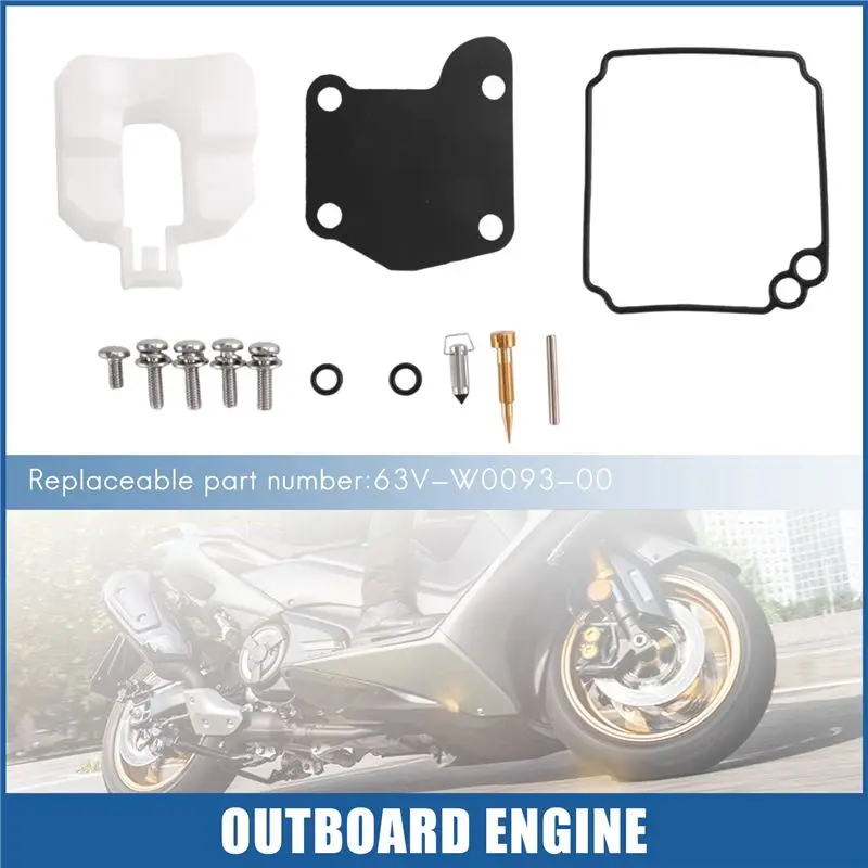 Limited Time Offer 63V-W0093-00 Boat Motor Carburetor Repair Kit For 2-Stroke 9.9HP 15HP Outboard Engine