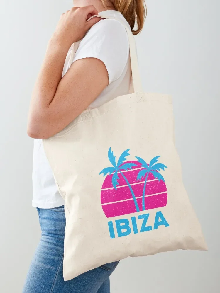 Ibiza Retro Tote Bag eco bag folding women Customizable university shopper Canvas