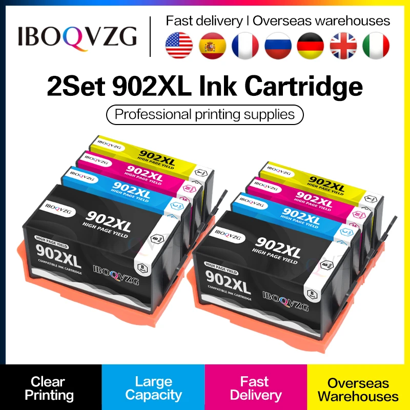 IBOQVZG-Cartouche d'encre de remplacement compatible, pour HP 902 906 902XL 906XL 902XL, pour HP Offstrjet Pro 6954 6960 6962 6968 6975 6978