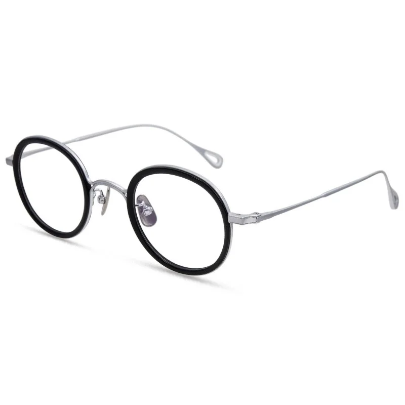 Belight خلات اليدوية البصرية مع التيتانيوم الرجال النساء للجنسين جولة خمر النظارات الرجعية إطار مشهد U-140