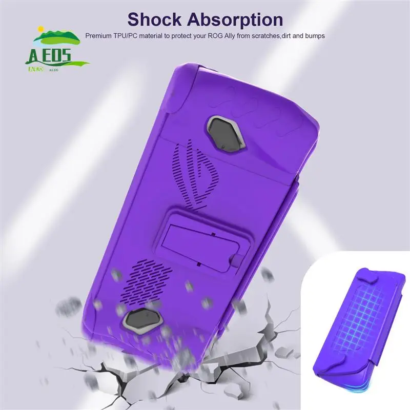 

AED5-For ROG Ally Host With Stand Full Cover TPU Protective Case Removable Face Cover Drop Protection Case