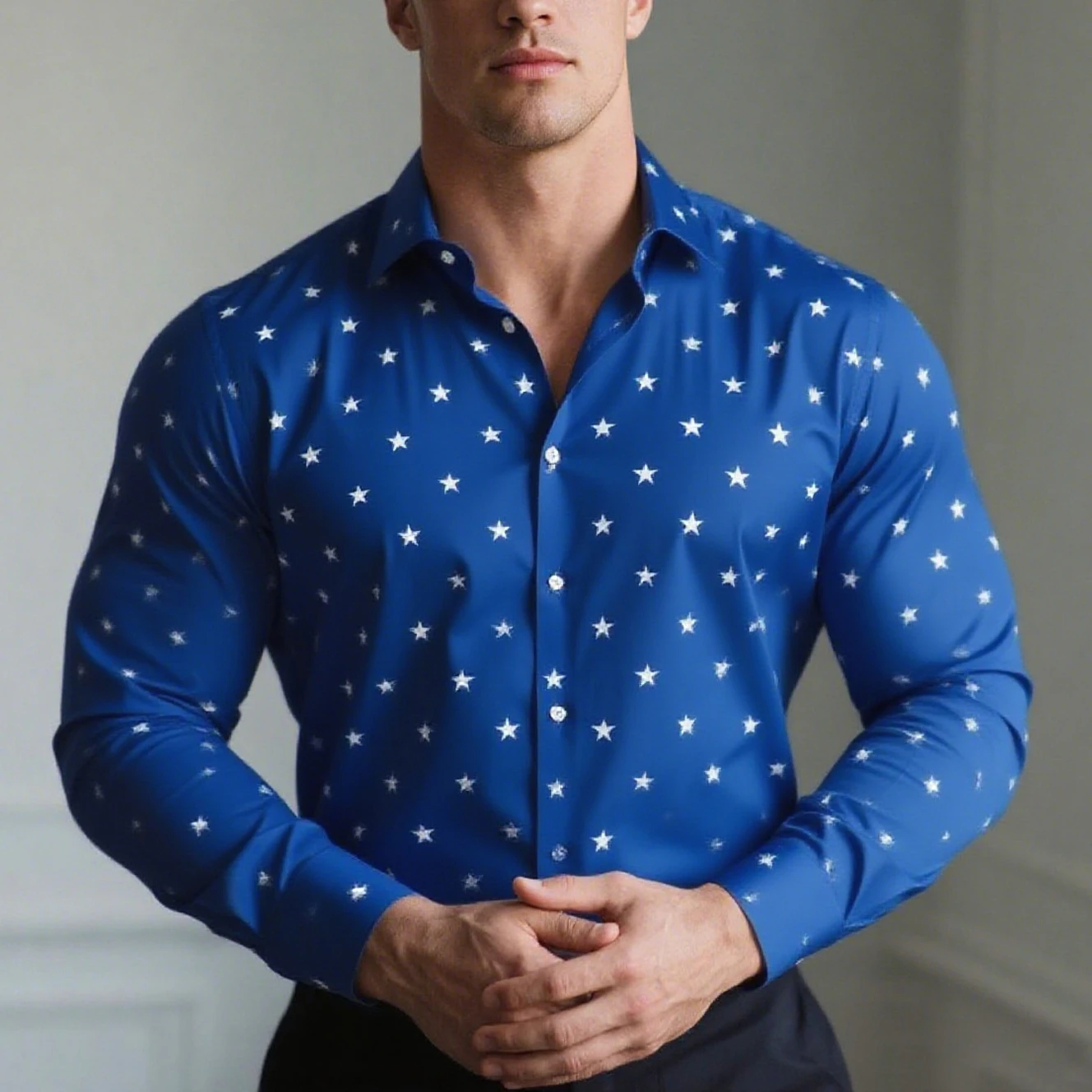 

Men's soft fabric 6 colors polka dot print shirt long sleeve lapel simple business casual party top outdoor vacation shirt