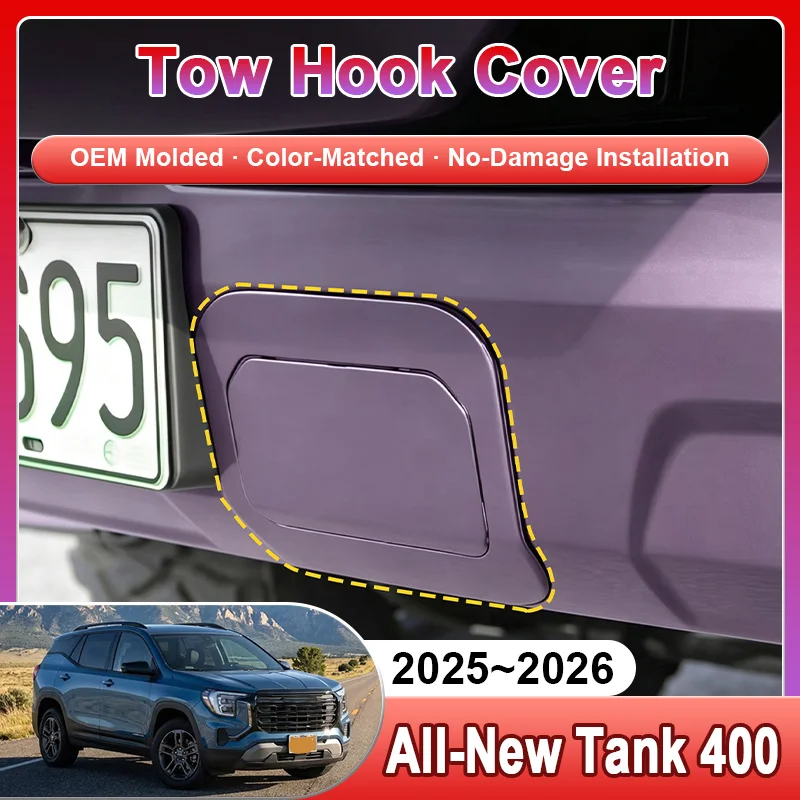 Tow Hook Cover For Tank 400 Hi4Z Hi4T 2025 2026 Car Rear Bumper OEM Color Match Dustproof Towing Hole Trim Cap Exteri Accessorie