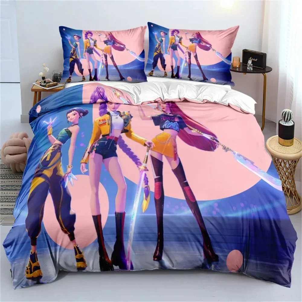 

Anime Bed Sheet Demon-Hunters Huntrix Bedding Set Single Twin Full Queen King Size Quilt Cover Bedclothes Room Duvet Cover