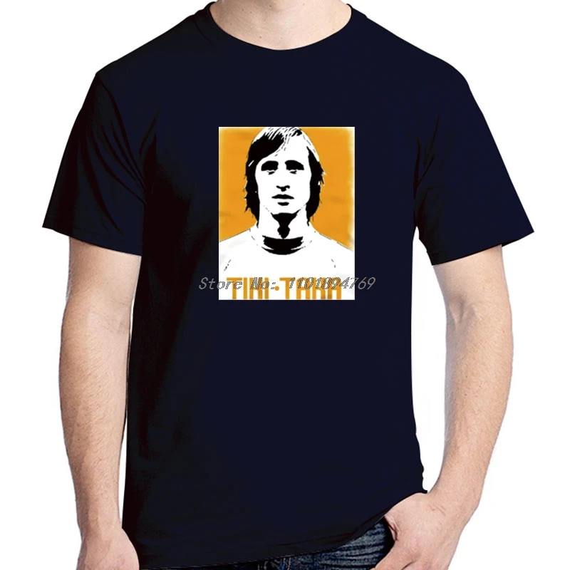 Camiseta de verano con cuello redondo Johan Cruyff Tiki Taka Fussball fútbol leyenda Retro camisetas de manga corta ropa de algodón para hombre