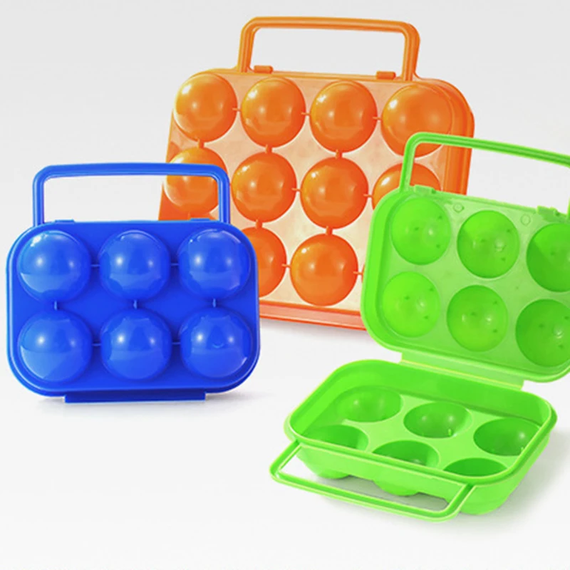 6/12 Grid Egg Storage Box Plastic Travel Portable Kitchen Utensils Outdoor Picnic BBQ Camping Tableware Camping Gear