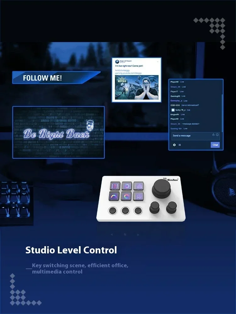 Imagem -03 - Visual Mini Teclado Botão de Tela Personalizável Live Broadcast Console Brilho Control Programação Macro Mirabox-n3