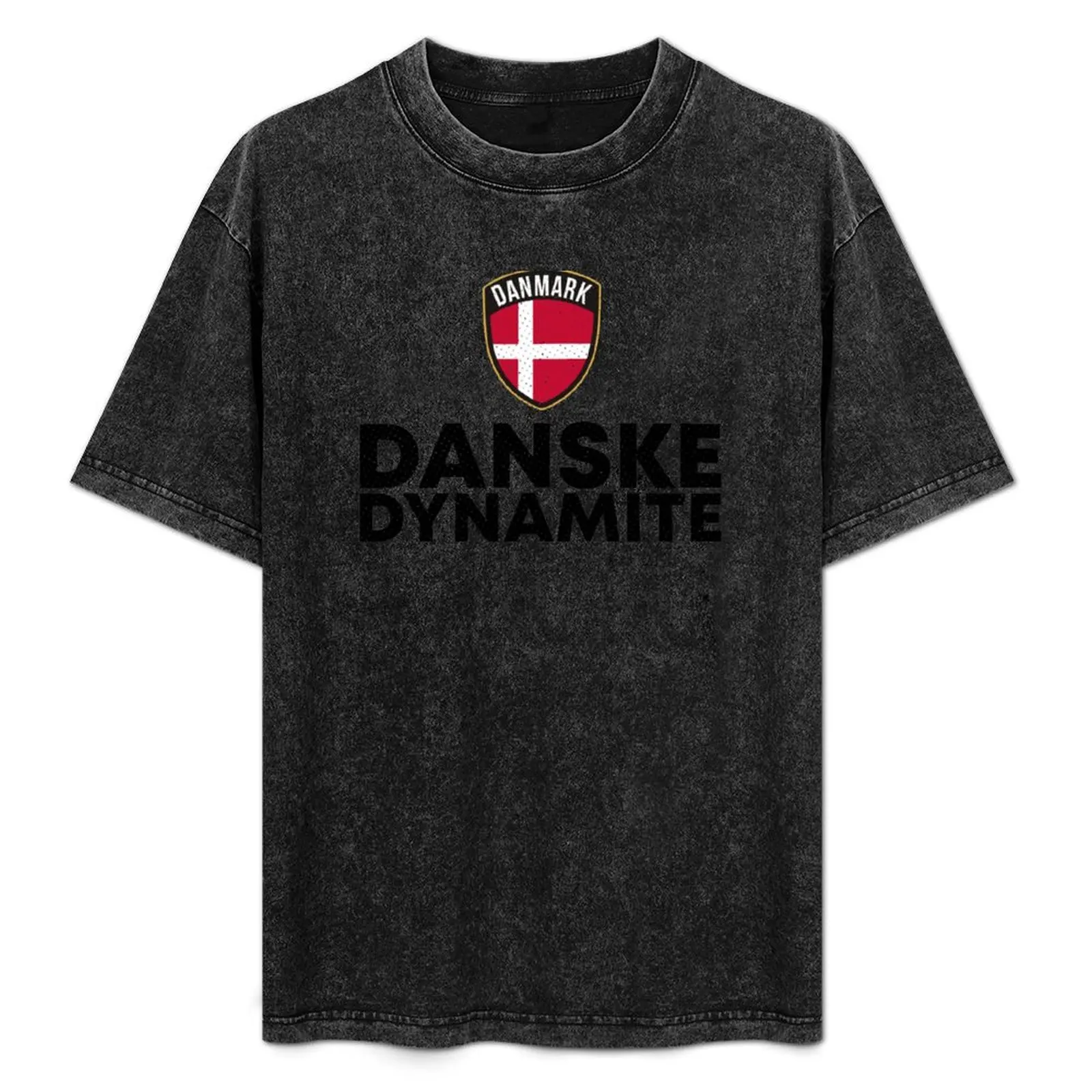 Danske Dynamite Danmark Denmark Black T-Shirt korean fashion tops oversizeds funny t shirts for men