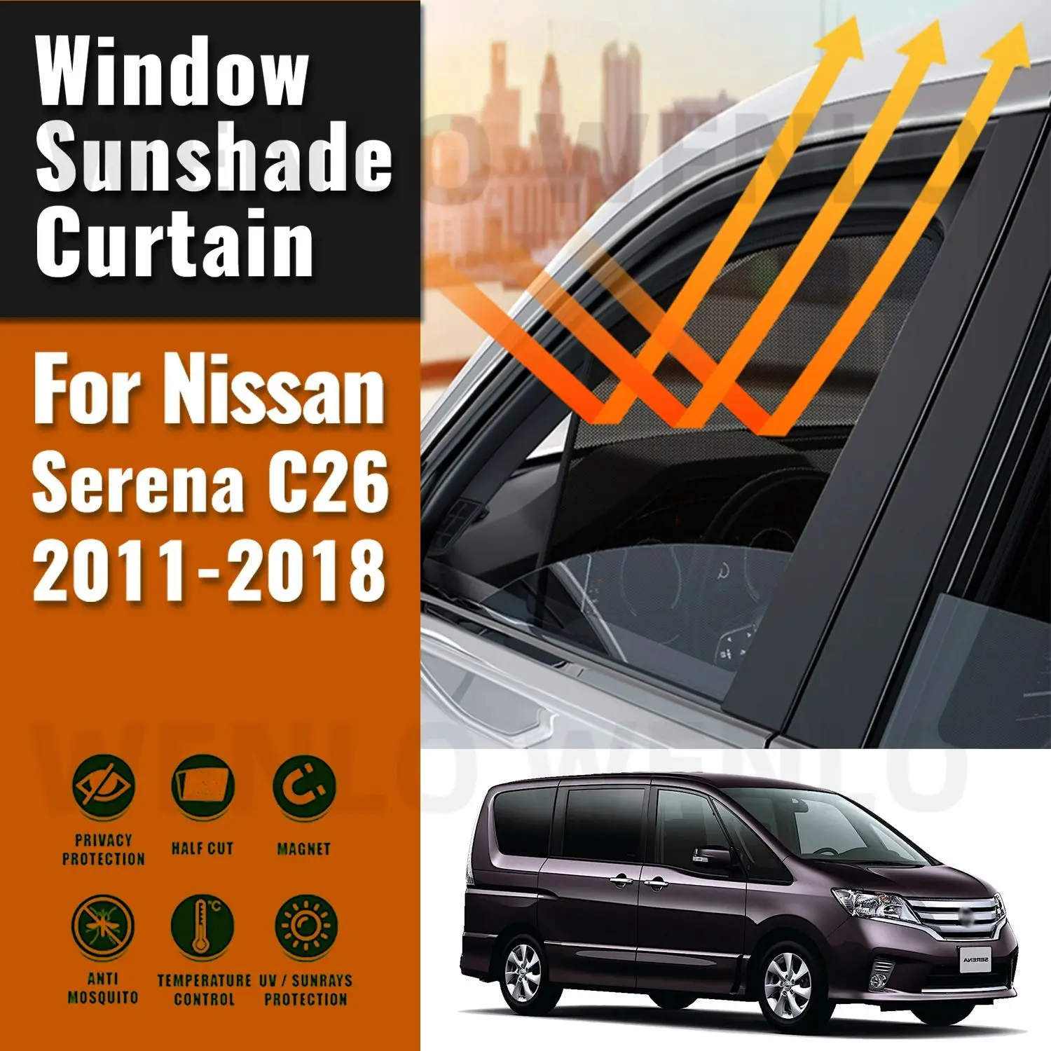 

Для Nissan SERENA C26 2011-2018 автомобильный солнцезащитный козырек, аксессуары для переднего лобового стекла, занавеска для автомобиля, боковое окно, солнцезащитный козырек, козырек