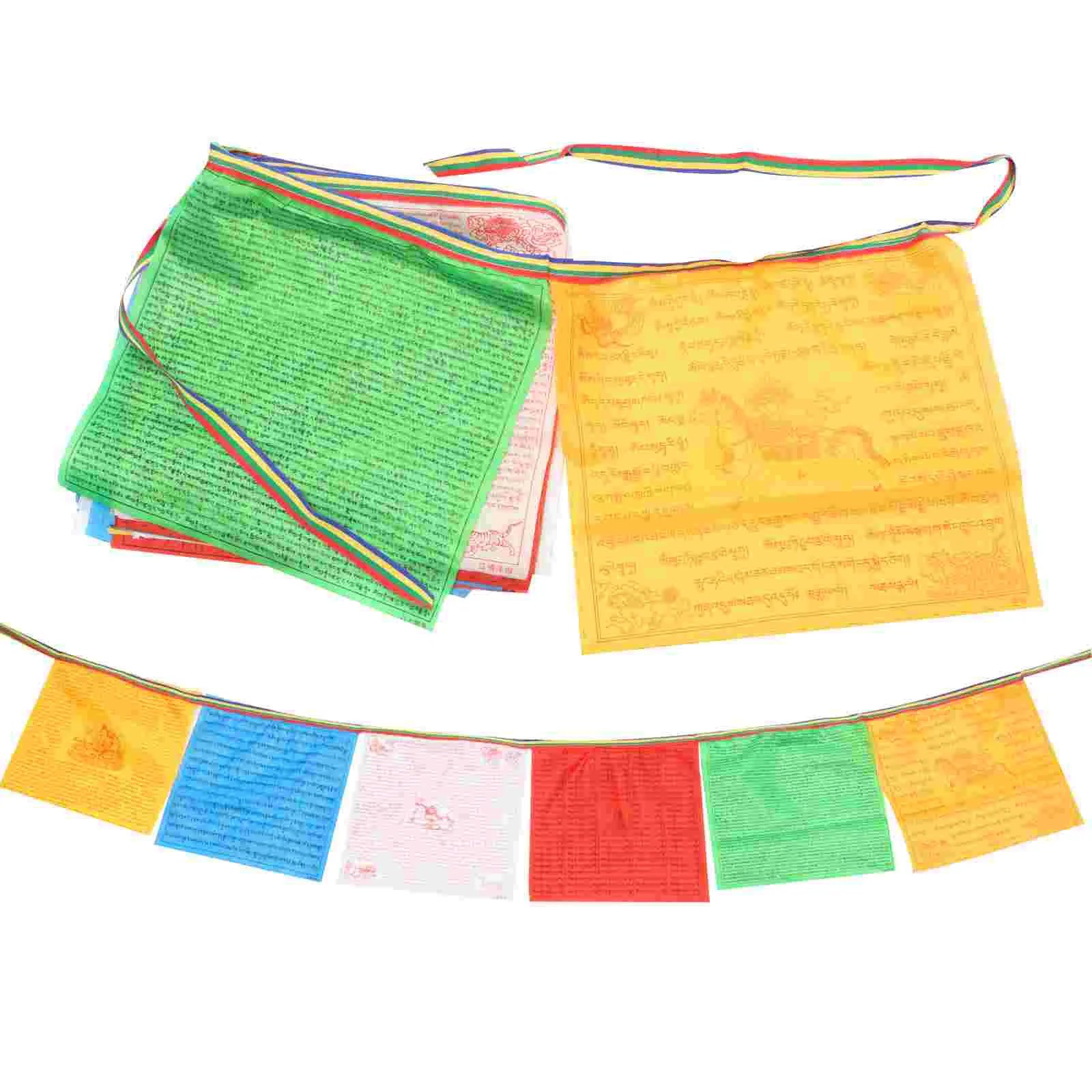 20sheets Meditation Flag Satin Wind Horse Prayer Banners Nepal Home Prayer Flag Tibet Banner Garden Flags