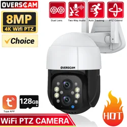 New Tuya 8MP 4K PTZ Wifi Camera Dual Lens Ai Human Detect Auto Tracking Outdoor Surveillance Color Night Camera Smart Life Home