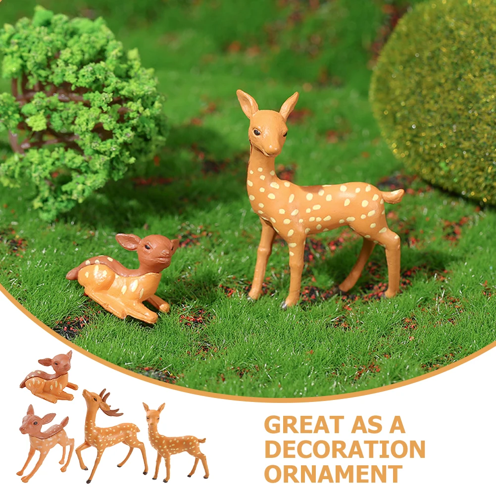 

12pcs Mini Decorations Miniature Statue Realistic Resin Figurines Mini Deer Ornaments Small Deer decor