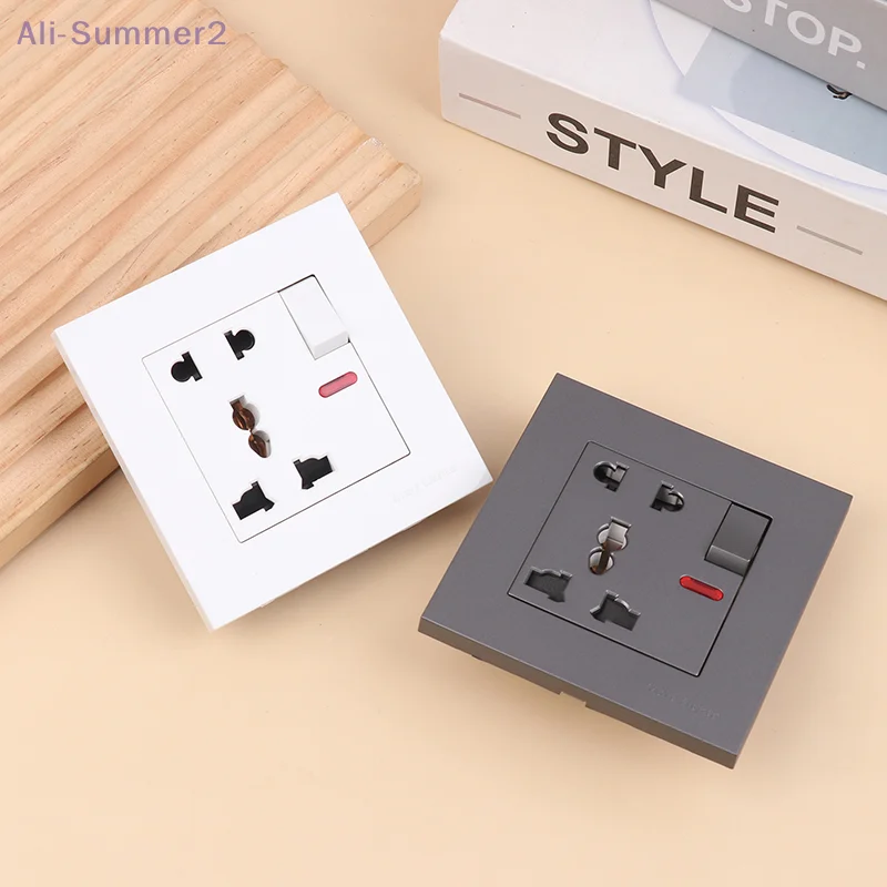 مقبس شحن سريع عالمي 18 وات من النوع C 5 سنون، مخرج كهربائي على الحائط في المملكة المتحدة مع شاحن USB، قابس مقبس طاقة مزدوج ذكي أبيض #3