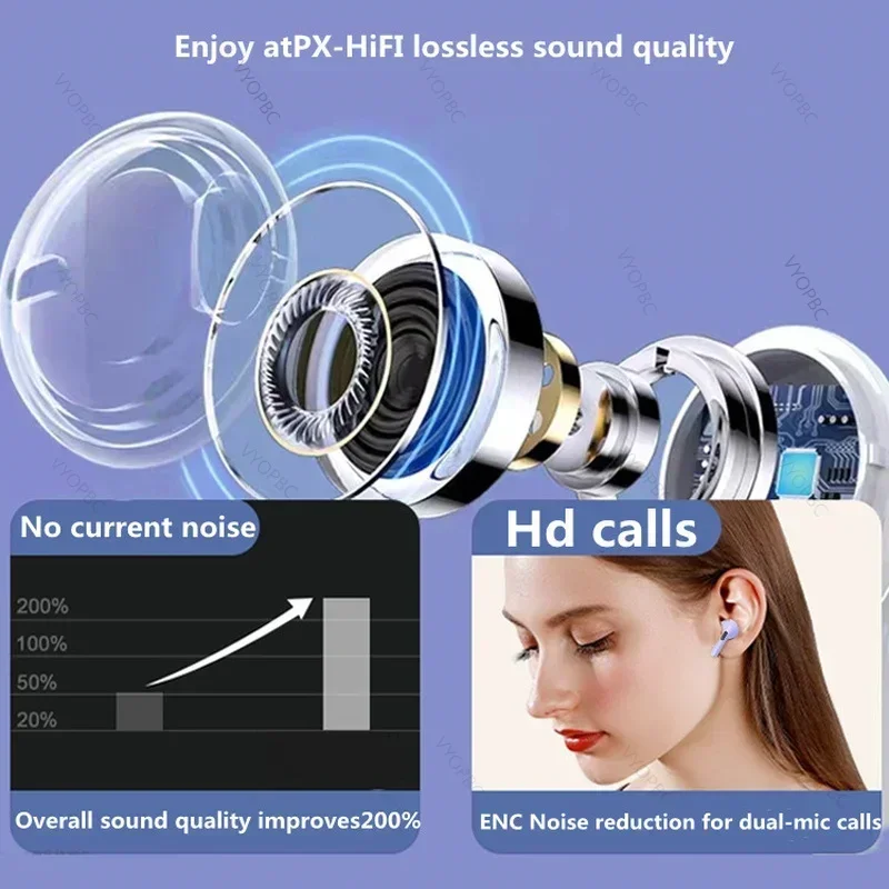 Original Pro6 TWS Touch Control Wireless Headphones Bluetooth 5.0 Earphones Sport Earbuds Music Headset For Iphone Xiaomi phones