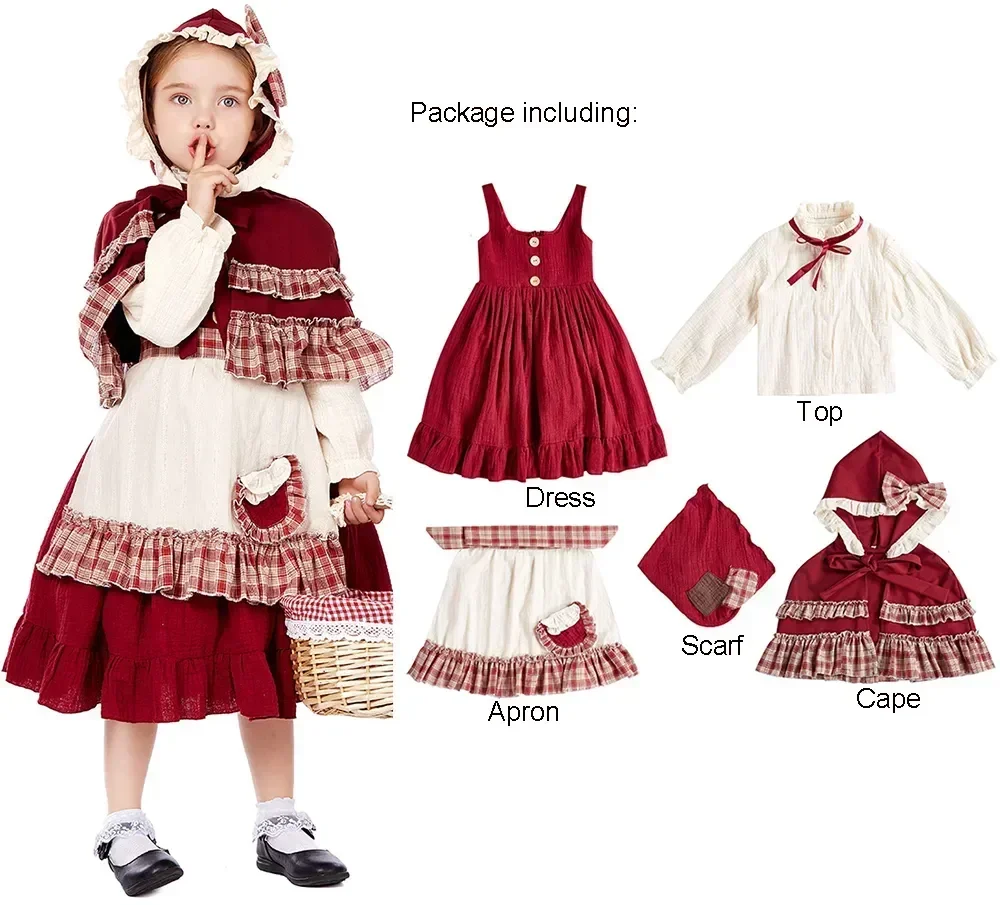 Little Match Girl Girl's Lolita Maid Cosplay Costume Cute Children's Party Halloween Costume Outfit