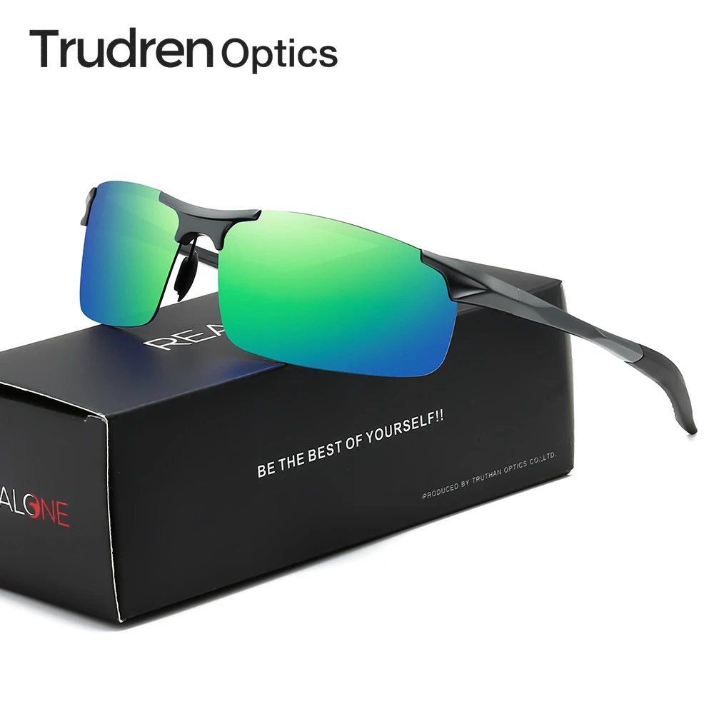 Trudren Outdoor Sports Polarized Sunglasses for Men Custom Logo Running Sunglass Aluminum Half Frame Tactical Sun Glasses 5933