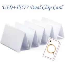 10/20PCS RFID Dual Chip Changeable Smart Card 13.56Mhz UID Clone Token 125Khz T5577 Copy Badge IC ID Rewritable Magic Tag