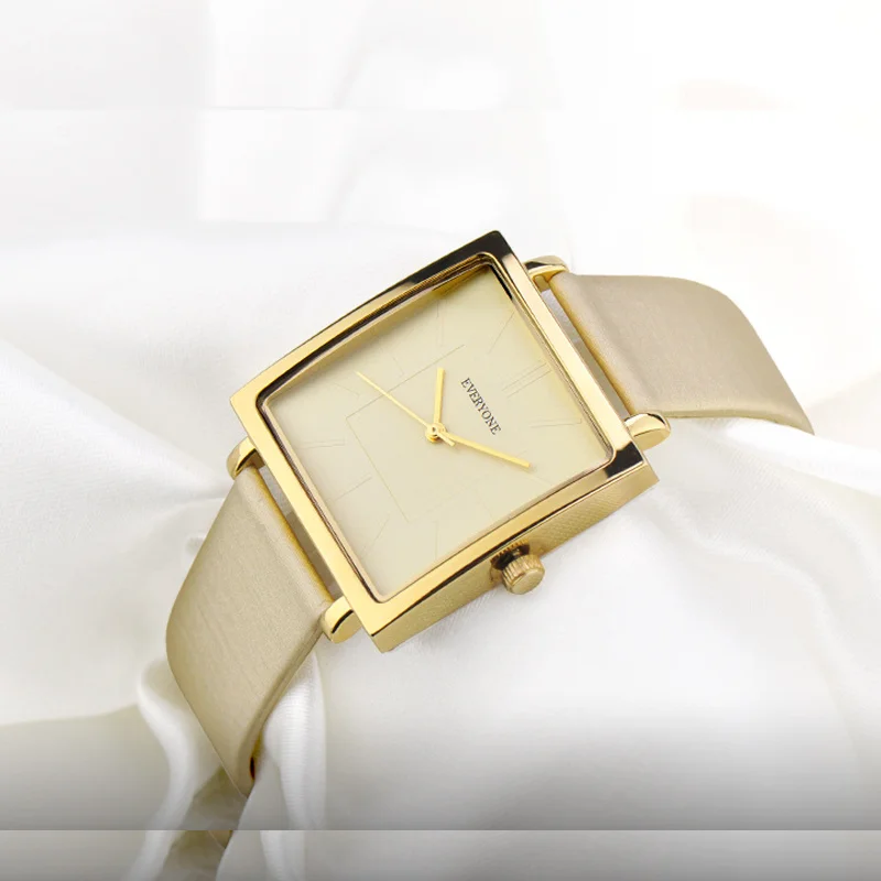 Orologi al quarzo impermeabili da donna alla moda Orologio quadrato oversize Bracciale in pelle originalità Casual Luxury Whatch Ladies Relojes