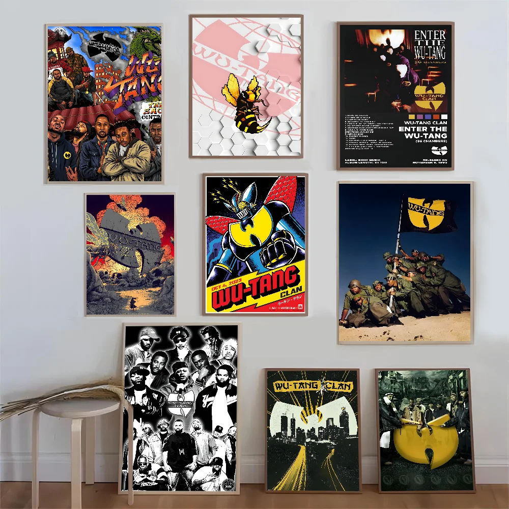 WU-T--TANG CLAN Classic Vintage Posters Waterproof Paper Sticker Coffee House Bar Home Decor