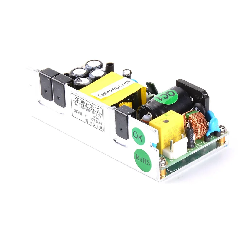 Wide Application 5v 12v Dual Output Pcb Board Power Supply 60w