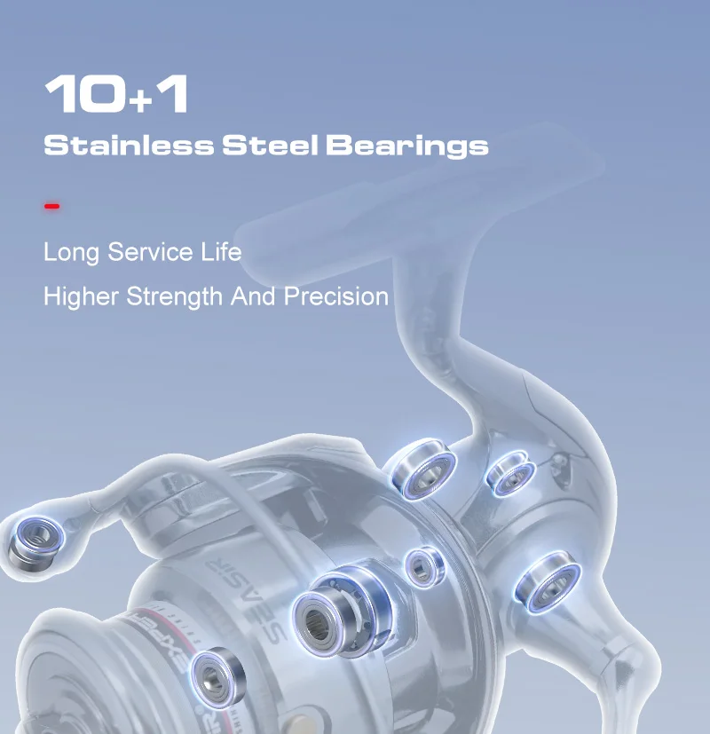 Seasir Expert Spining Angelrolle, ultralanger Wurf, 1500S-4000S, 10+1BB, 5,2:1 einteiliger Metall-Power-Griff, Süßwasser, Salzwasser – Detail 14