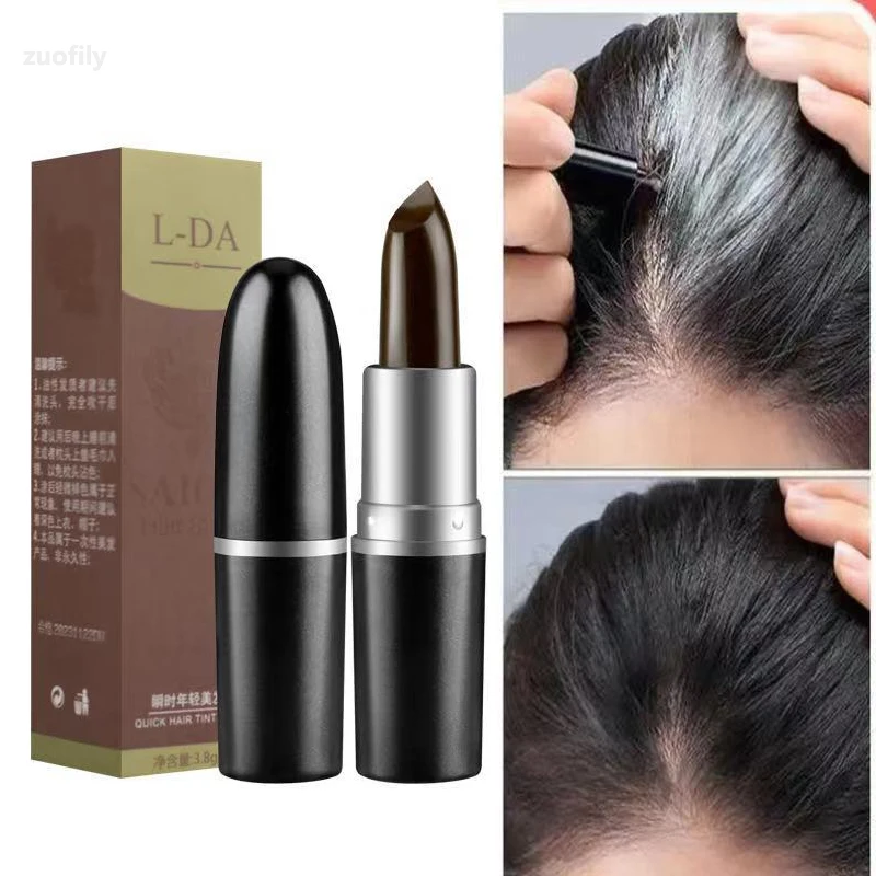 Black Brown One-Time Hair dye Instant Gray Root Coverage Hair's Color Cream Stick Temporary Cover Up White Hair Colour Dye 3.8g