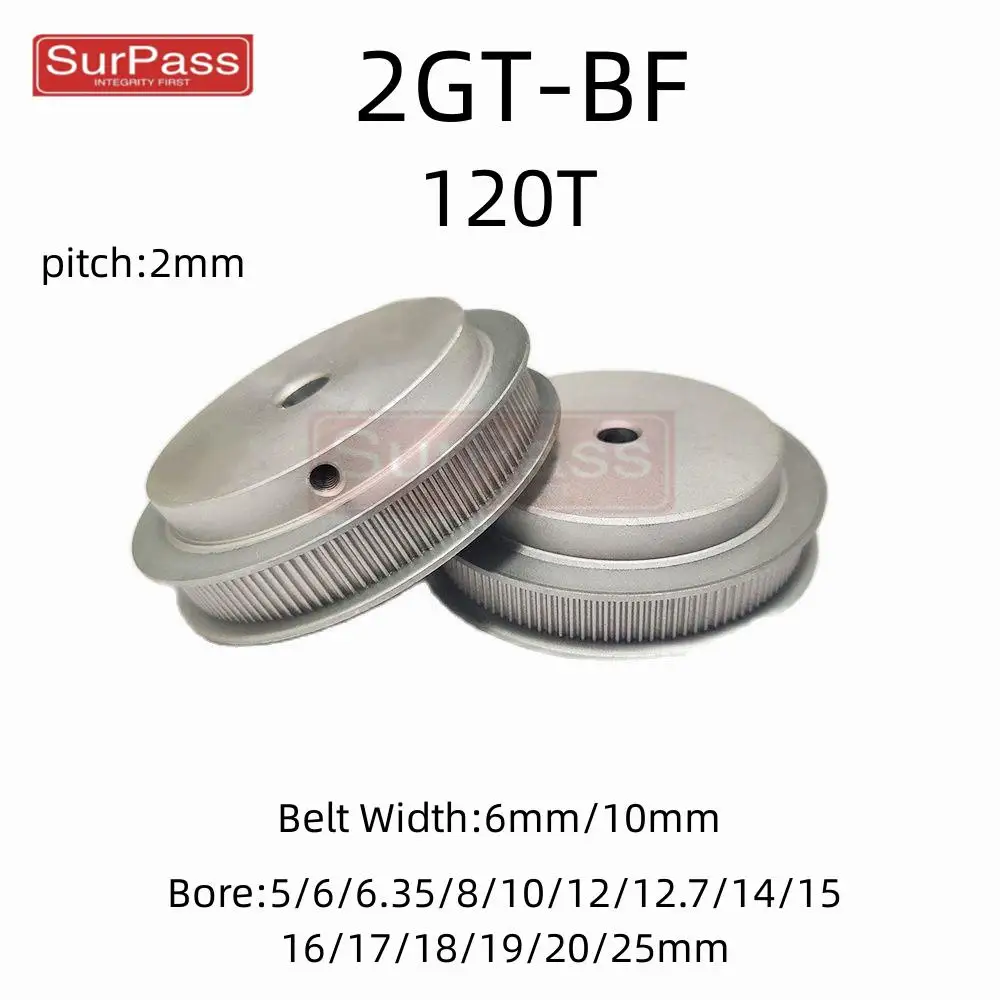 

2GT/GT2 Timing Pulley 120T Tooth Teeth Bore 5/6/8/10/12/14/15/16/17/18/19/20/25mm Synchronous Wheels Width 6mm/10/mm Belt Width