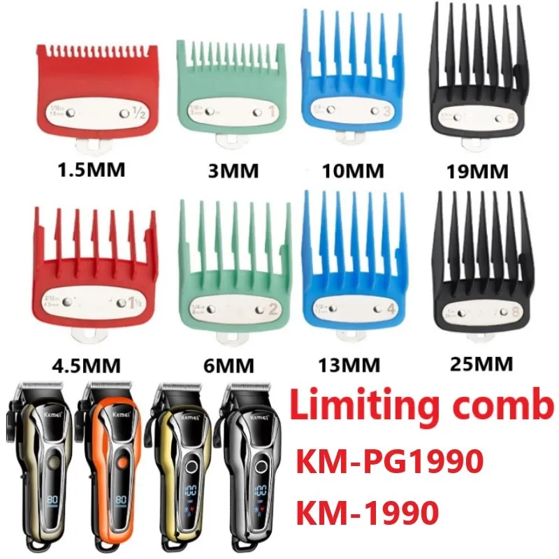 8PCS 1.5-25mm Colorful Hair Clipper Limit Comb Salon Professional Barber Trimmer Universal Men Fashion Rainbow Hair Care Tool