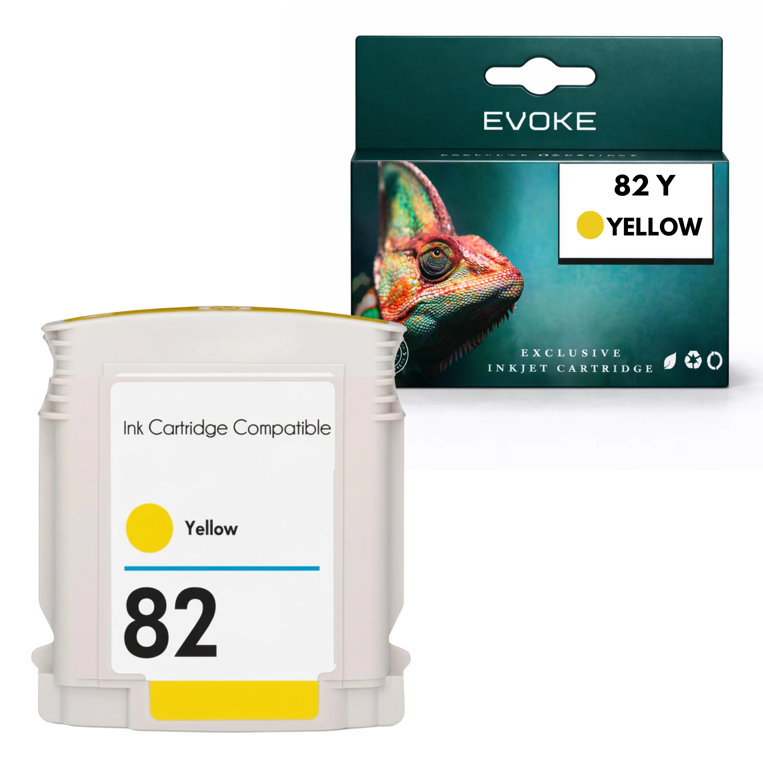 Evoke-compatibele inkt voor HP 82 Y 82Y C4913A, geel, voor Designjet 500/500Ps/800/800P/815/820.