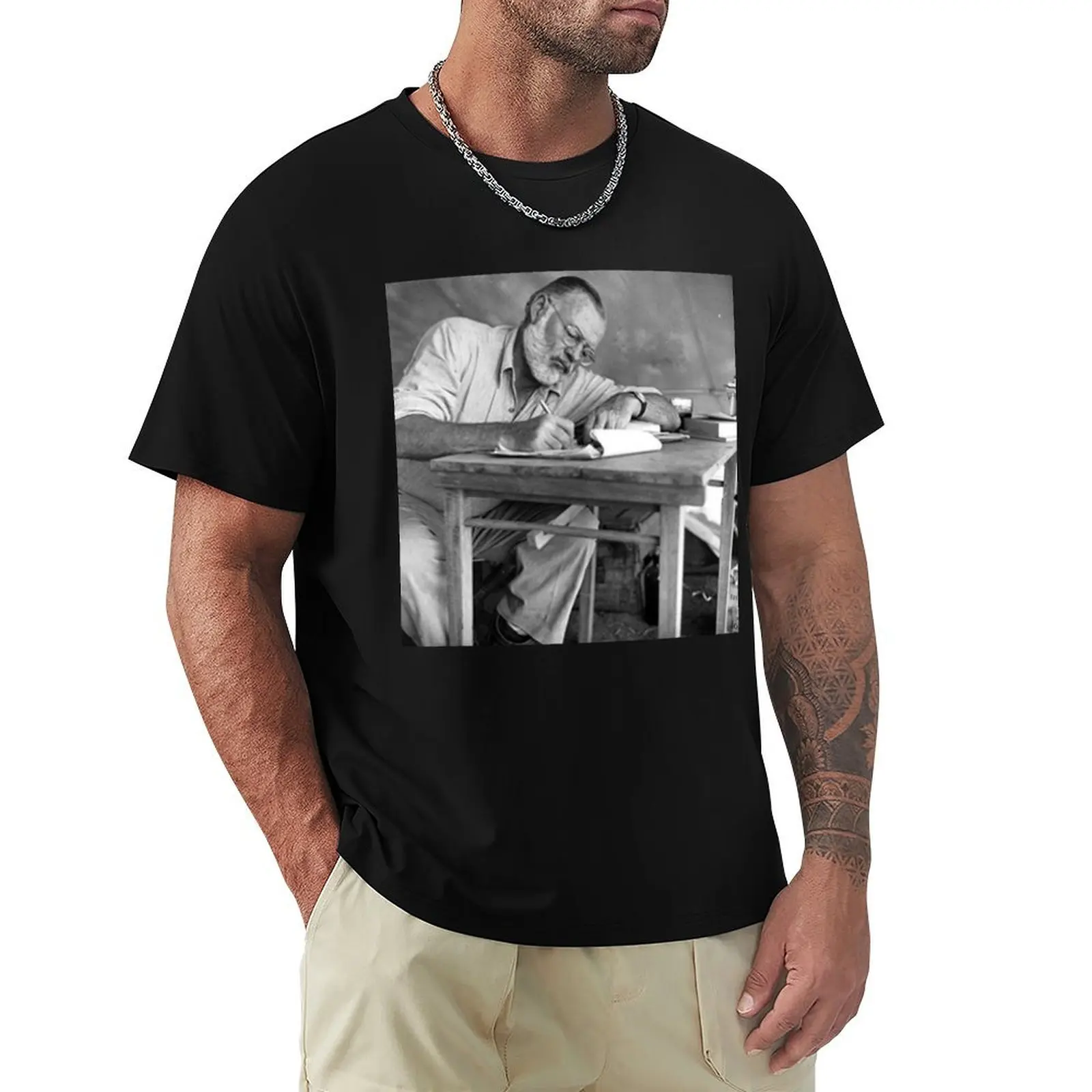 

Ernest Hemingway writing T-Shirt oversized graphic tee T-shirts oversize mens designer t shirt