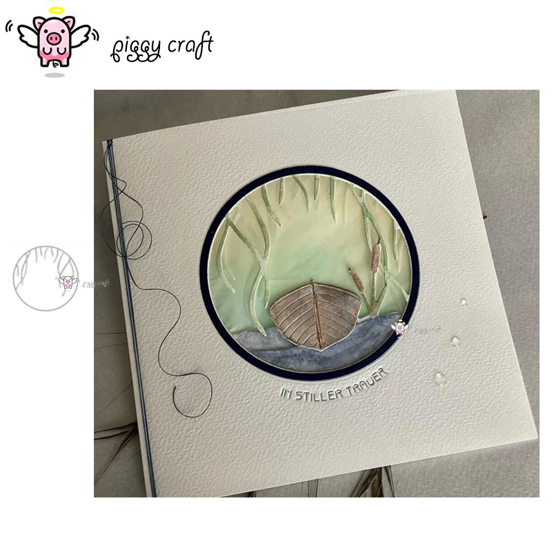 Piggy Craft metal cutting dies cut die mold Weed circle frame Scrapbook paper craft mold blade punch stencils dies