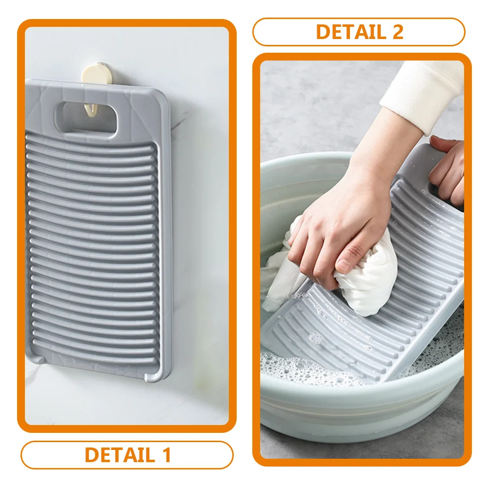 Washboard Anti-slip Hangable Laundry and Artifact (grey) Wear-resistant for Hand Washing Clothes Non-slip Convenient Pp