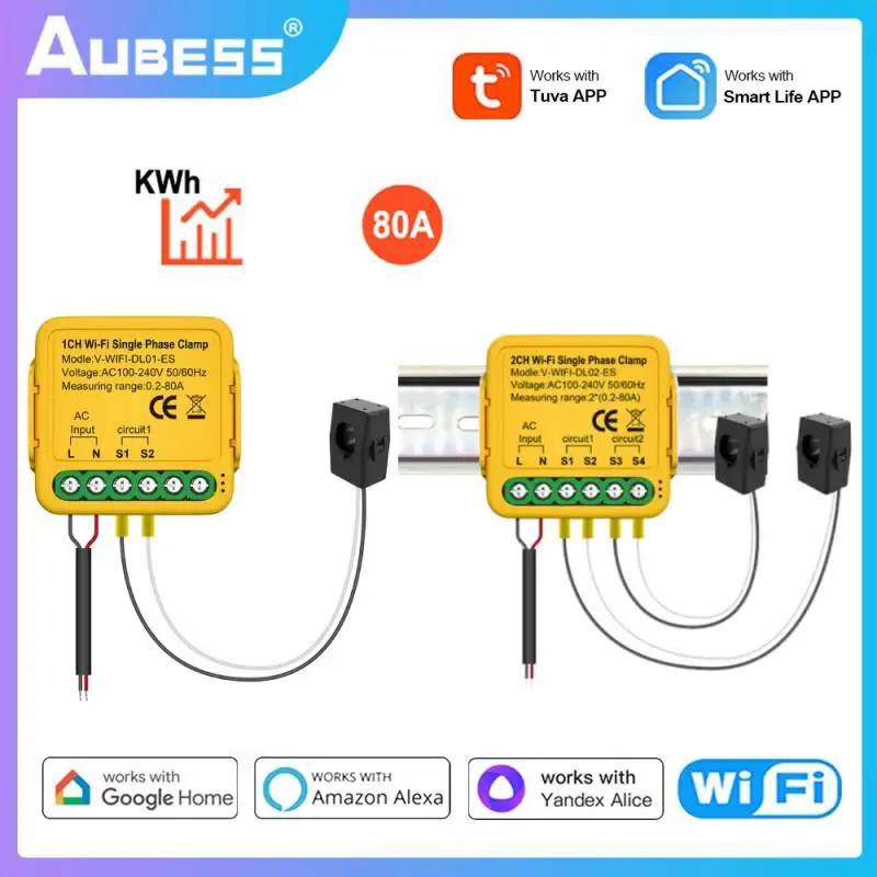 

Умный монитор 1/2 канала переменного тока 110/240 в Wi-Fi/измеритель солнечной энергии Bidirection с зажимным реле, автоматическое сценическое устройство Smart Life