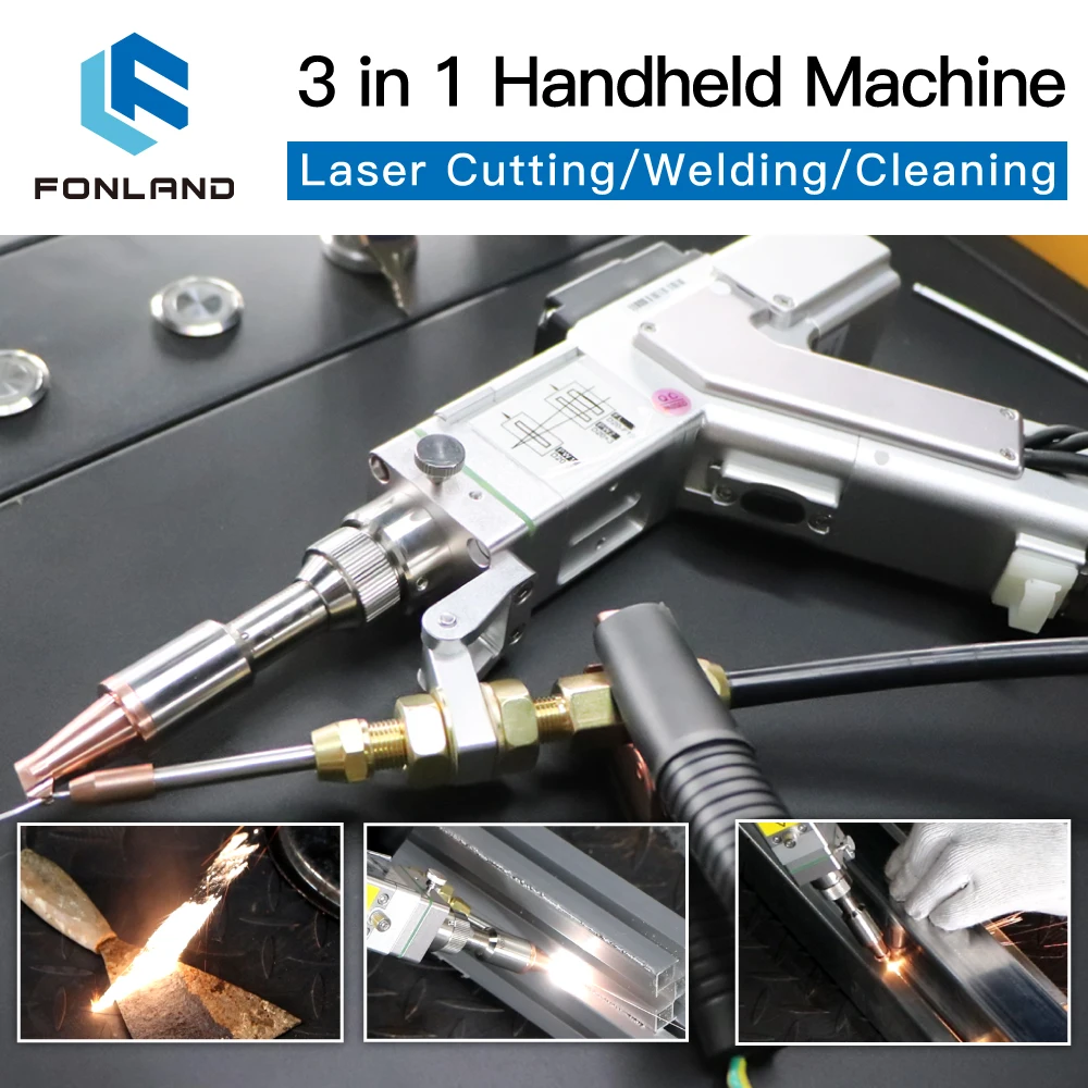 Fonland 3 In 1 Laser Hand-held Machine Weld 2000W Fiber Laser Welding Cleaning Cutting Machine for Paint Removal Metal Cutting