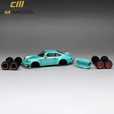 CMModel 1/64 RWB 964 Diecast Auto Model Metallic Tiffany blue