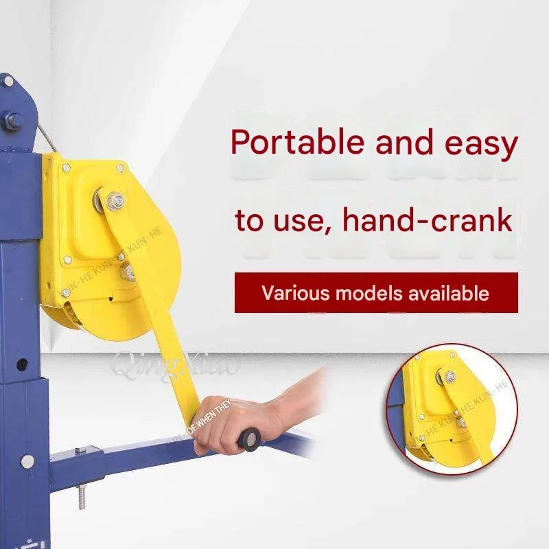 Reversible Winch With Telescopic Boom Manual Hand Operated Lifting Hoist For Car Truck Loader Folding Simple Crane Mini Jib Wall