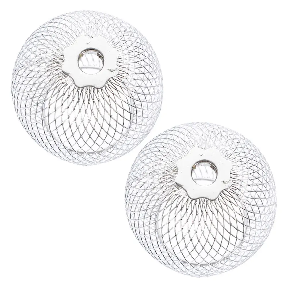 2Pcs Metal Light Globe Shade Open Style Pendant Lamp Shade Ceiling Fan Light Cover Decorative Protective Lampshade for Living