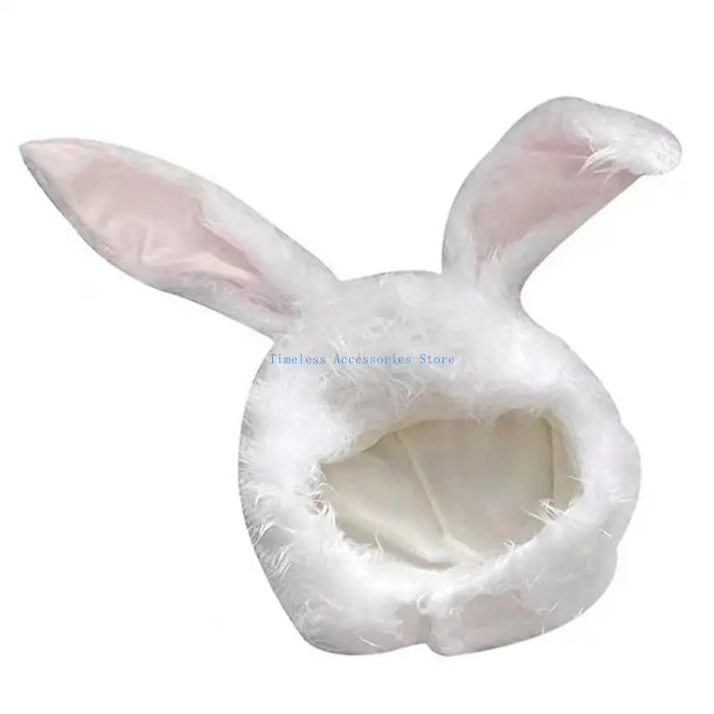 

97QE Rabbits Ears Hat Funny Plush Hat Unisex Animal Ears Flap Hat Softable Warm Hat for Youngsters and Fashion Enthusiasts