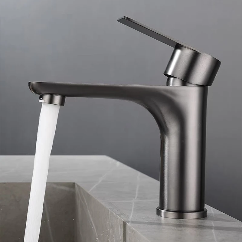 304 Stainless Steel Washbasin Faucet Dual Control of Hot and Cold Water Metal Faucet G1/2 Toilet Basin Sink Bathroom Stopcock