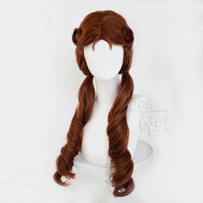 Menina memória alice dross cosplay peruca jogo identidade v 65cm marrom resistente ao calor cabelo sintético anime cosplay perucas dia das bruxas