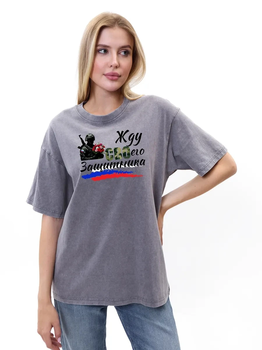 

Casual Waed Vintage round Ne T-irt Printed Top Comfortable Cotton Summer Faion Women's Tee Street Sle Basic Fit