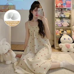 Women's Pajamas Halter Nightgown With Corset Summer Comfortable Cotton Sweet Cute Princess Style Pajamas Outside The Home Wear