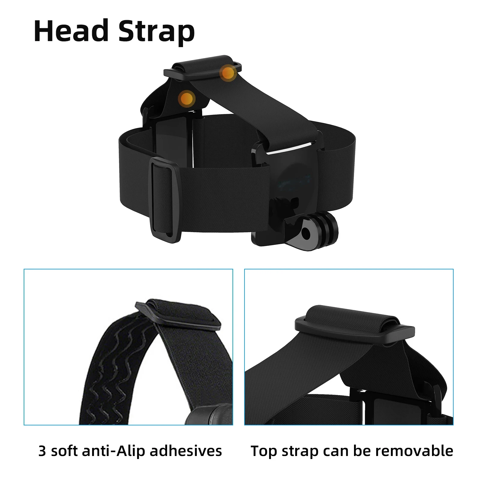 TELESIN Chest Strap Mount Head Belt Adjustable Headband Harness for Gopro 13 12 11 10 DJI Action 3 4 5 Insta360 Ace Pro Camera