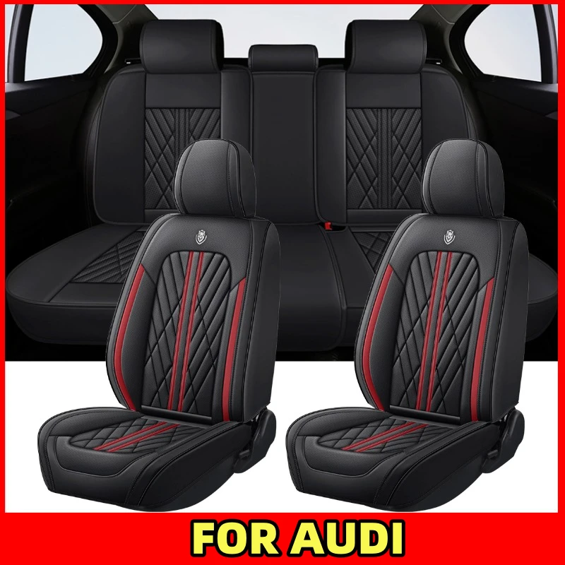 

Чехол на автомобильное сиденье из высококачественной искусственной кожи, мягкий, водонепроницаемый, износостойкий, чехол на сиденье, полный набор из 5 мест ДЛЯ AUDI Q3 A5 A6