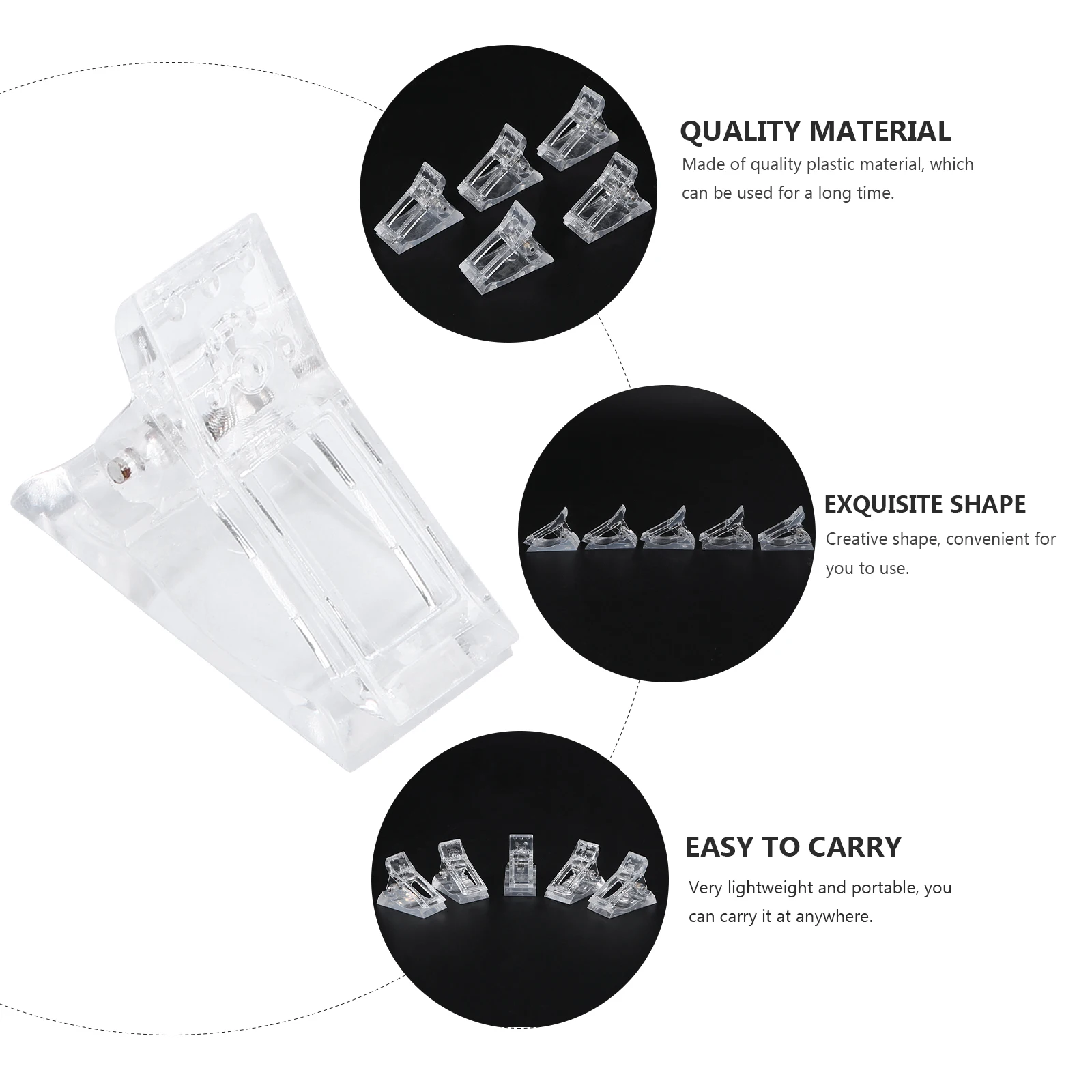 10Pcs Nail Art Fixation Clips Reusable Manicure Shaping Clamps for Polish Uv Gel Removal Lightweight Portable Salon Home Kit