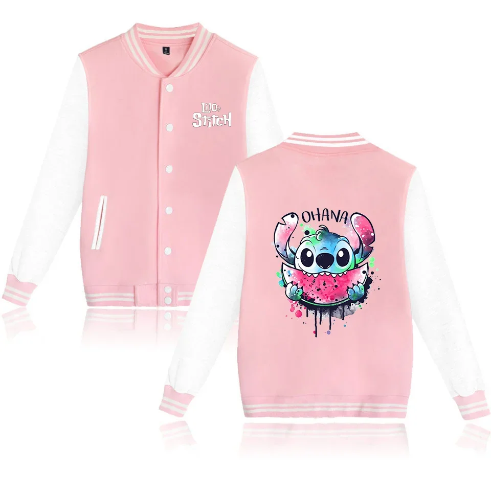 Lilo Stitch Baseball Jacket Men Women Hip Hop Harajuku Jackets Streetwear Kids Boys Girls Loose College Coats