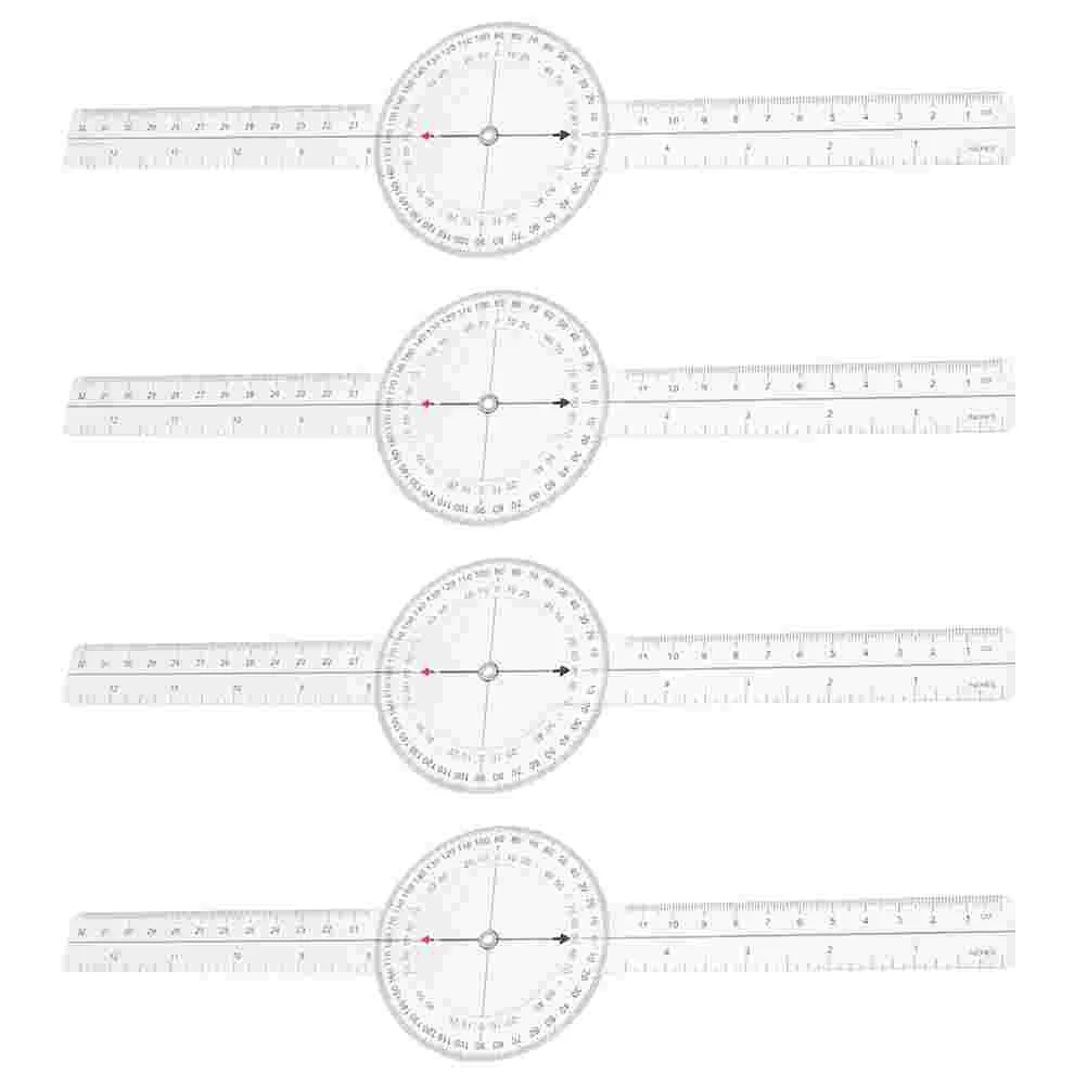 4 Pcs Protractor Angle Ruler Rotatable Spinal Goniometer Flexible Foldable Clear Professional